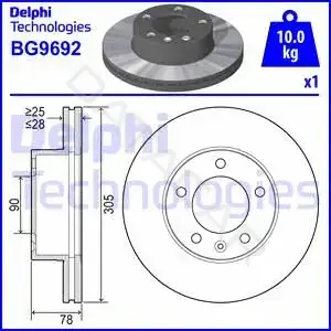 Тормозные диски DELPHI BG9692