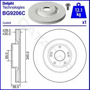 Тормозные диски DELPHI BG9206C