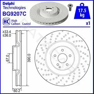Тормозные диски DELPHI BG9207C