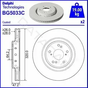 Тормозные диски DELPHI BG5033C