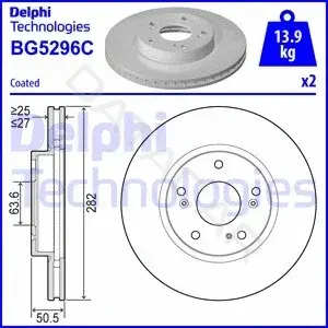 Тормозные диски DELPHI BG5296C