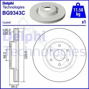 Тормозные диски DELPHI BG9343C