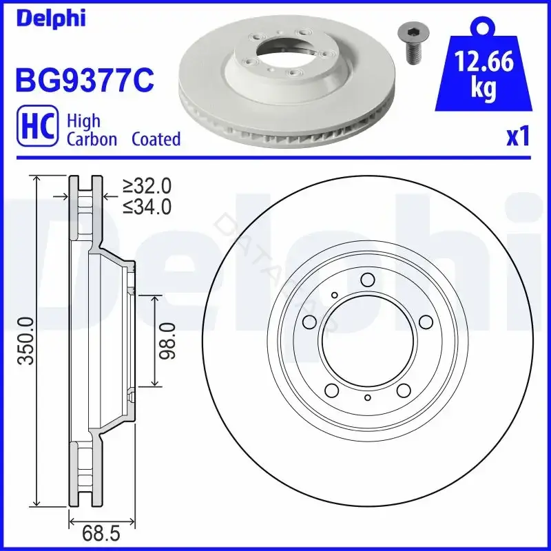 Тормозные диски DELPHI BG9377C