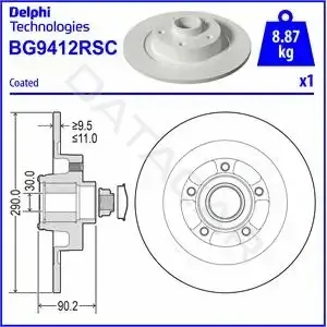 Тормозные диски DELPHI BG9412RSC