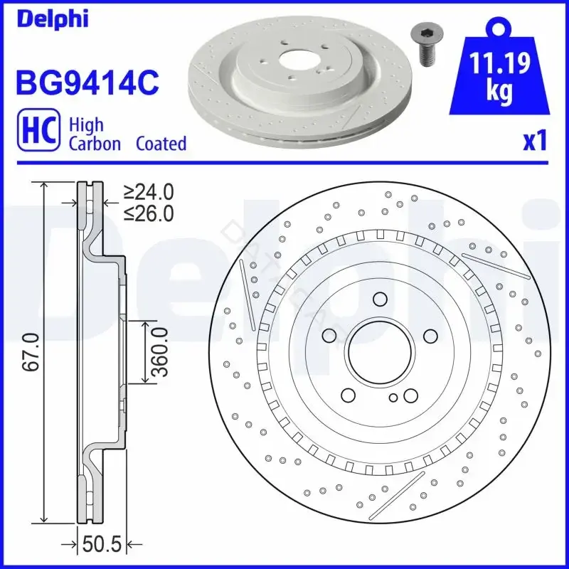 Тормозные диски DELPHI BG9414C