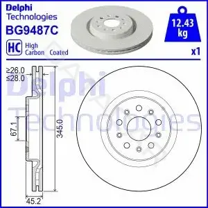 Тормозные диски DELPHI BG9487C