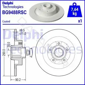 Тормозные диски DELPHI BG9488RSC