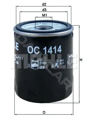 Масляный фильтр KNECHT/MAHLE OC1414