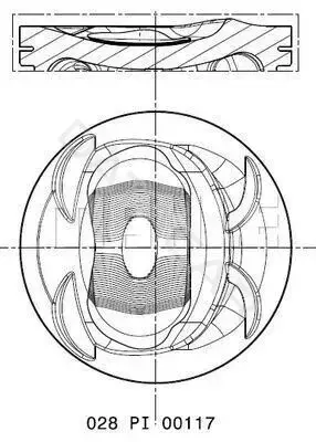 Поршень двигателя KNECHT/MAHLE 028PI00117000