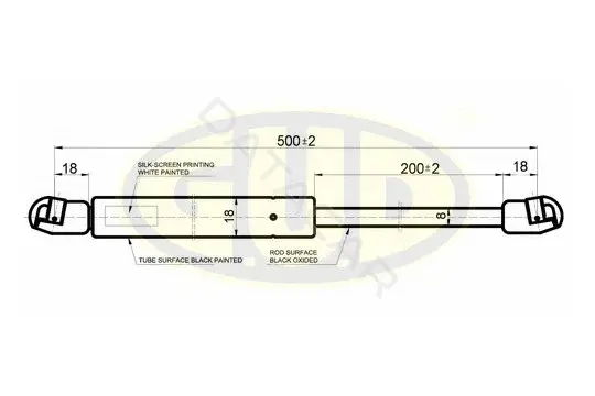 Амортизатор крышки багажника, капота, заднего стекла GUD GGS010140