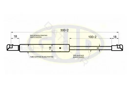 Амортизатор крышки багажника, капота, заднего стекла GUD GGS020454