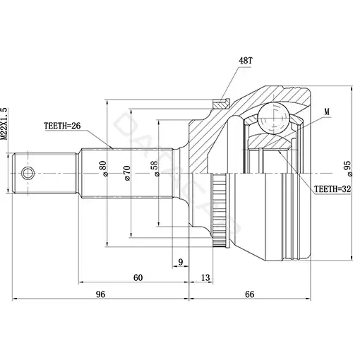 Шрус ZIKMAR Z87618R