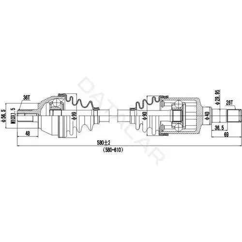 Приводной вал / Полуось ZIKMAR Z88040R