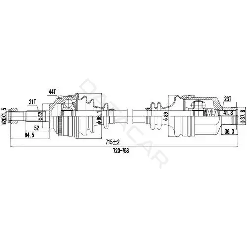Приводной вал / Полуось ZIKMAR Z88074R