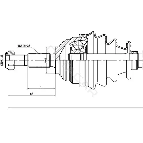 Приводной вал / Полуось ZIKMAR Z88082R