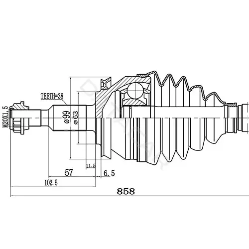 Приводной вал / Полуось ZIKMAR Z88091R