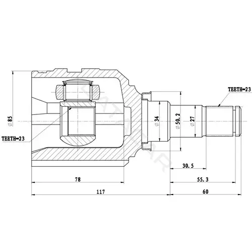 Шрус ZIKMAR Z87500R