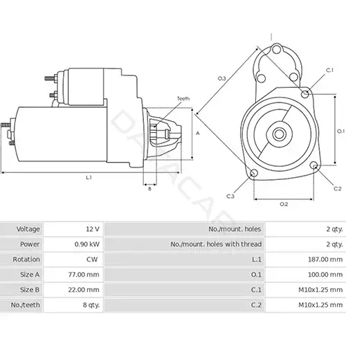 Стартер ZIKMAR Z28582R