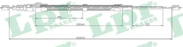 Трос ручника LPR/AP/RAL C0952B