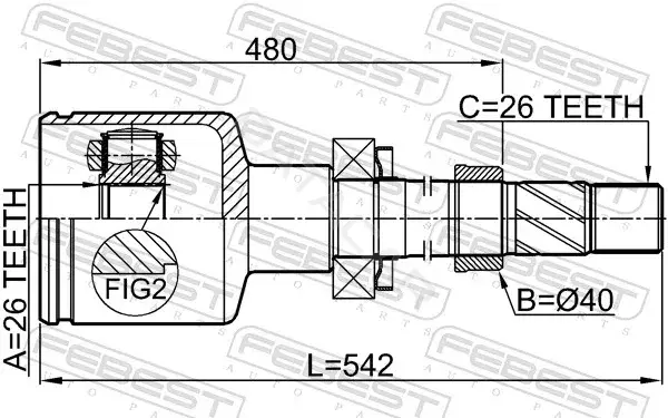Шрус FEBEST 3511-NL32WDMTRH
