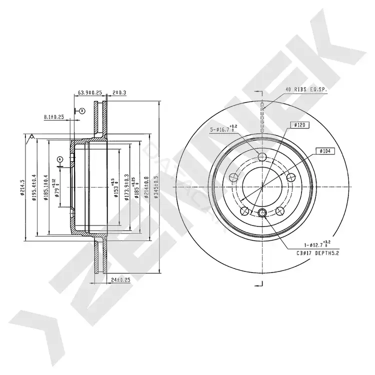 Тормозные диски ZENNEK DBD1009