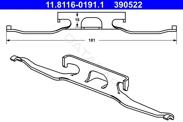 Пружина колодок ATE 11.8116-0191.1