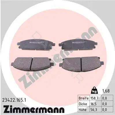 Тормозные колодки ZIMMERMANN 23422.165.1