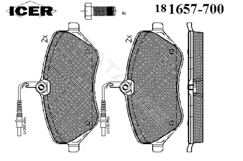 Тормозные колодки ICER 181657-700