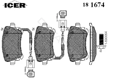 Тормозные колодки ICER 181674