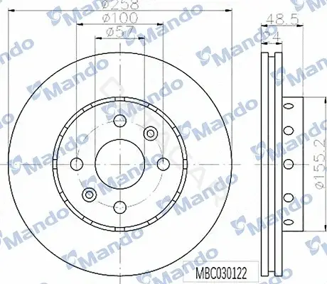 Тормозные диски MANDO MBC030122