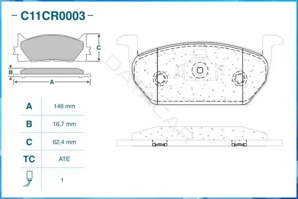 Тормозные колодки CWORKS C11CR0003
