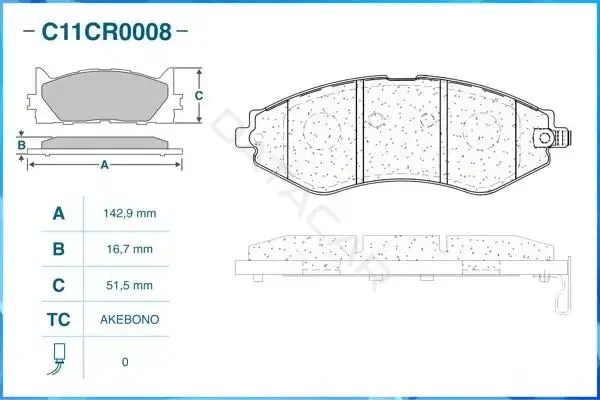 Тормозные колодки CWORKS C11CR0008