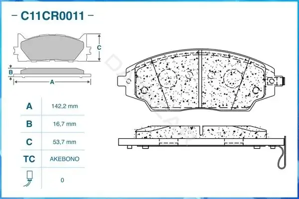 Тормозные колодки CWORKS C11CR0011
