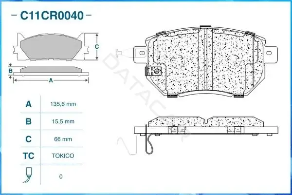 Тормозные колодки CWORKS C11CR0040