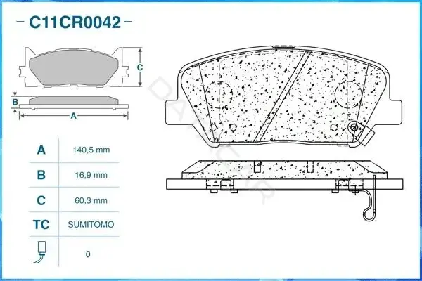 Тормозные колодки CWORKS C11CR0042