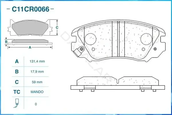Тормозные колодки CWORKS C11CR0066