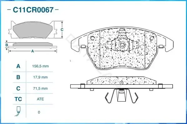 Тормозные колодки CWORKS C11CR0067