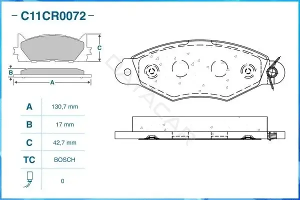 Тормозные колодки CWORKS C11CR0072