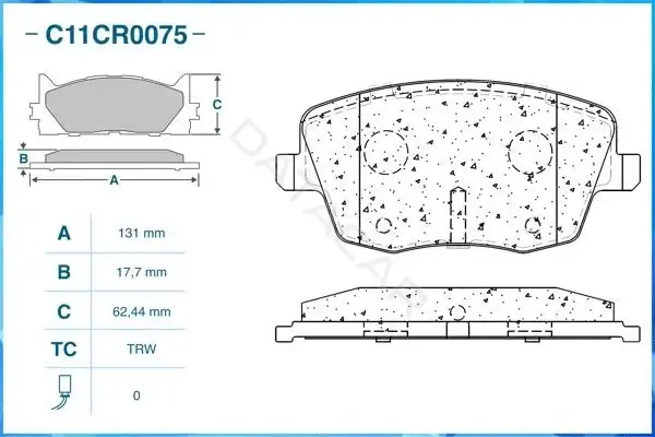 Тормозные колодки CWORKS C11CR0075