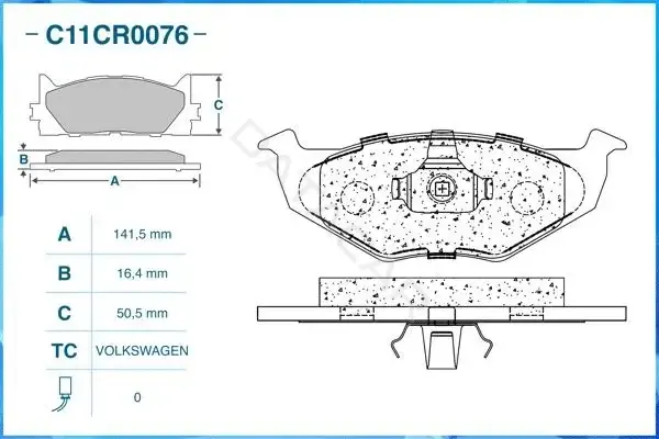 Тормозные колодки CWORKS C11CR0076