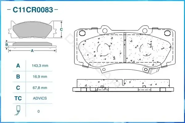 Тормозные колодки CWORKS C11CR0083