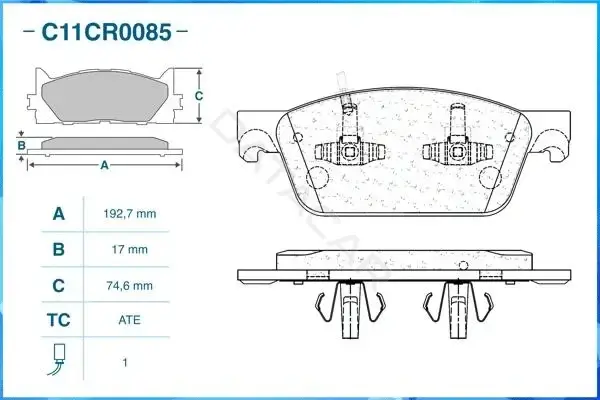 Тормозные колодки CWORKS C11CR0085