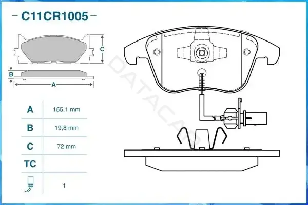 Тормозные колодки CWORKS C11CR1005