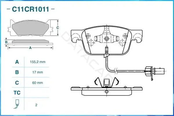 Тормозные колодки CWORKS C11CR1011
