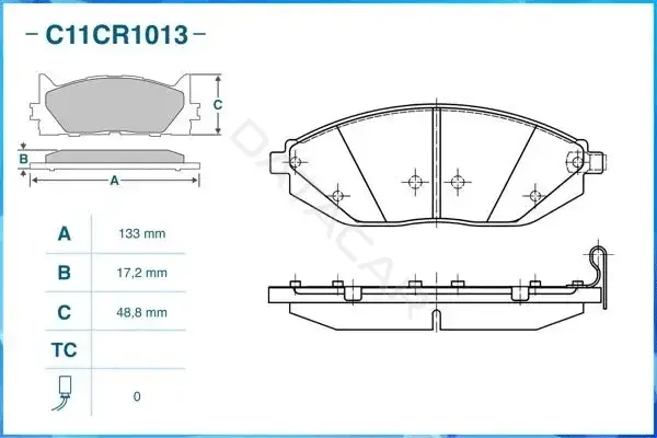 Тормозные колодки CWORKS C11CR1013