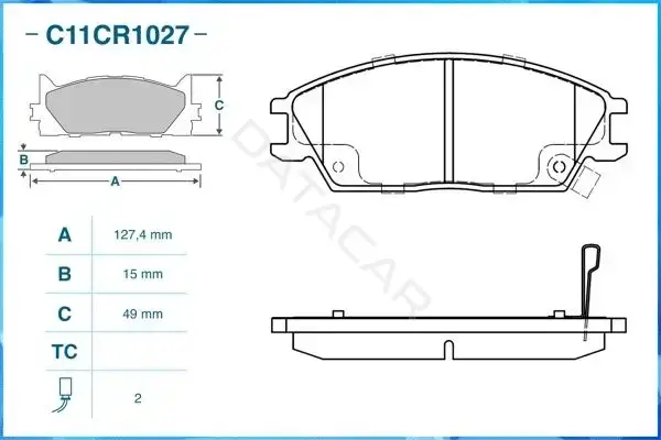 Тормозные колодки CWORKS C11CR1027