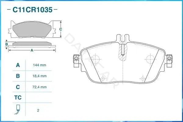 Тормозные колодки CWORKS C11CR1035