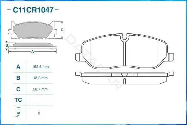 Тормозные колодки CWORKS C11CR1047