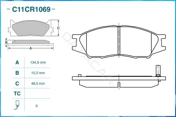 Тормозные колодки CWORKS C11CR1069