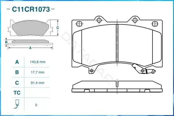 Тормозные колодки CWORKS C11CR1073